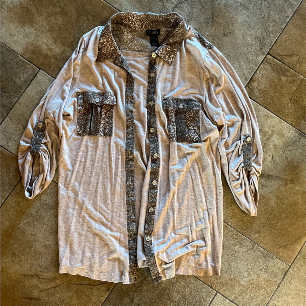 Woman’s Beige Button-Up Jacket